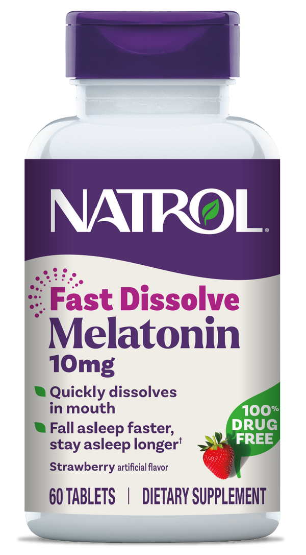 Fast Dissolve Melatonin Tablets, 10mg (Strawberry Flavor)