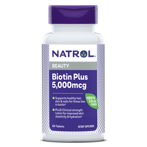 Natrol Biotin Plus Lutein Tablets Bottle
