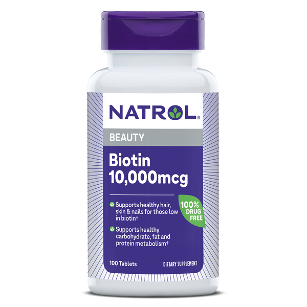 Natrol Biotin Beauty Tablets 10,000mcg Bottle