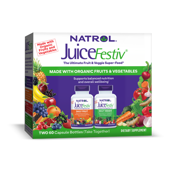 Natrol JuiceFestiv Daily Fruit & Veggie Capsules Box