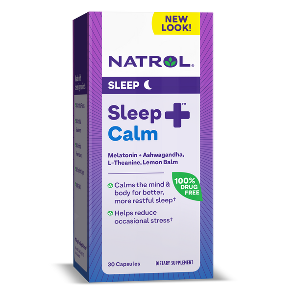 Natrol Sleep+ Calm Capsules Box Front