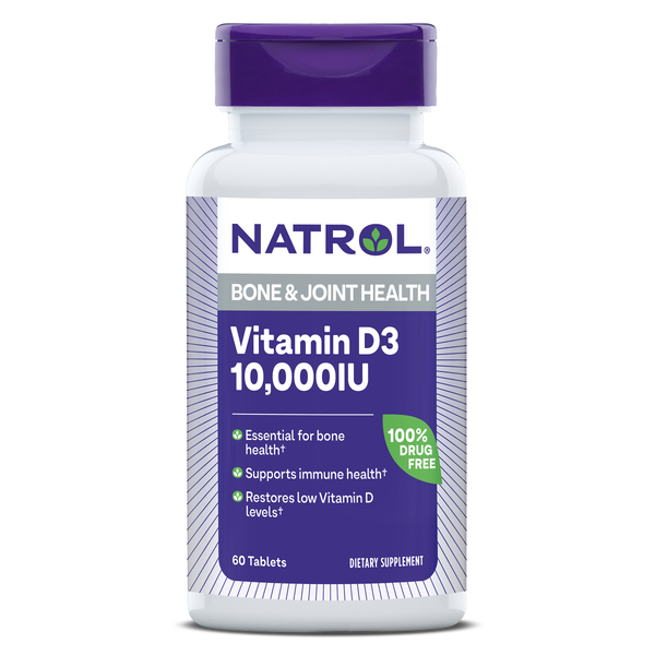 Natrol Vitamin D3 Maximum Strength Bone & Joint Tablets Bottle