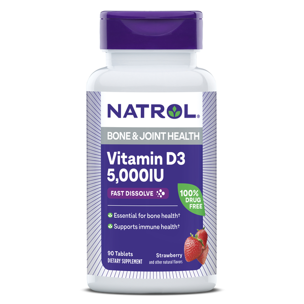Natrol Vitamin D3 Bone & Joint Fast Dissolve Tablets - 5,000IU Bottle