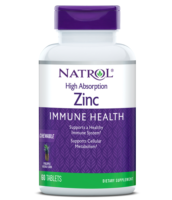 Natrol High Absorption Zinc Chewable Tablets Bottle