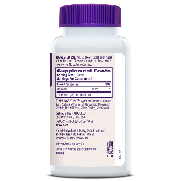 Fast Dissolve Melatonin Tablets, 10mg (Mint Flavor)