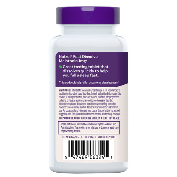 Fast Dissolve Melatonin Tablets, 1mg