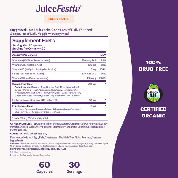 JuiceFestiv Daily Fruit & Veggie Capsules