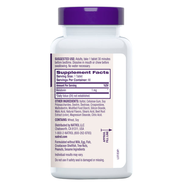 Fast Dissolve Melatonin Tablets, 1mg