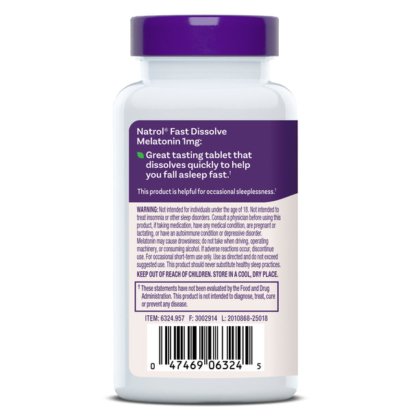Fast Dissolve Melatonin Tablets, 1mg