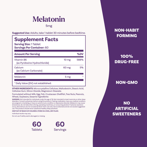 Melatonin Tablets, 5mg