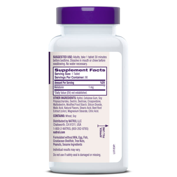 Fast Dissolve Melatonin Tablets, 1mg