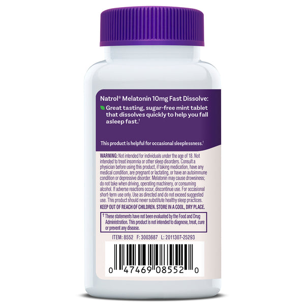 Fast Dissolve Melatonin Tablets, 10mg (Mint Flavor)