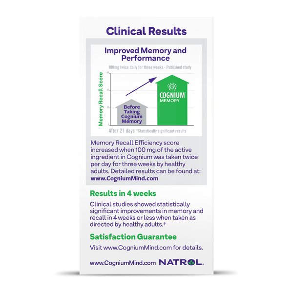 Natrol Cognium Memory Tablets Box Left