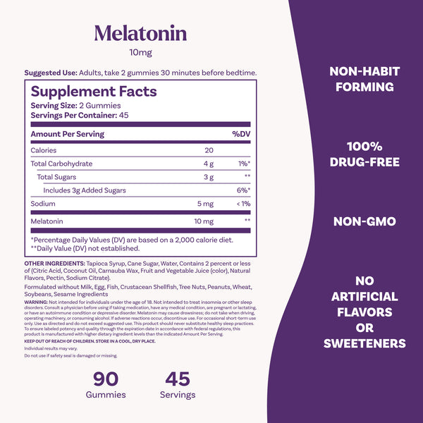 Melatonin Gummies, 10mg