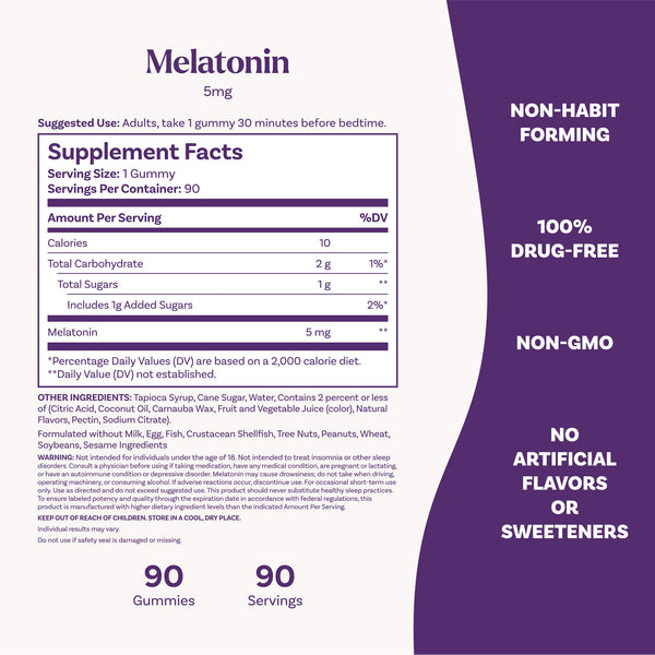 Melatonin Gummies, 5mg