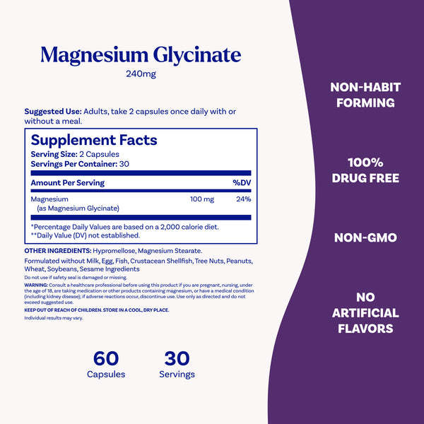 High Absorption Magnesium Glycinate, 240mg