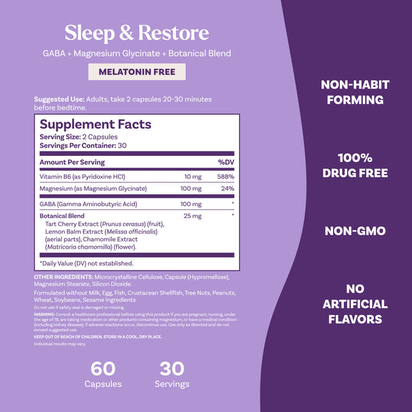 Sleep & Restore Melatonin Free Capsules