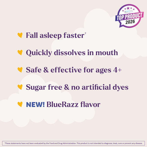 Kids Fast Dissolve Melatonin Tablets, 1mg (Blue Razz Flavor)