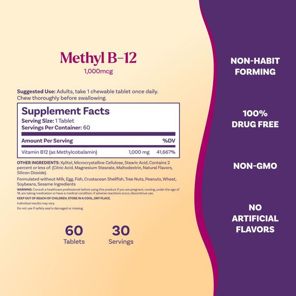 Methyl B-12 1,000mcg Capsules, 60ct