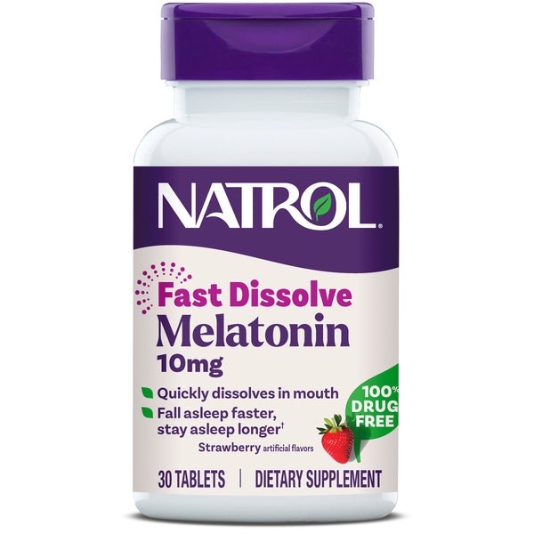 Fast Dissolve Melatonin Tablets, 10mg (Strawberry Flavor)