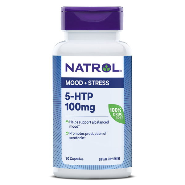 Natrol 5-HTP Mood & Stress Capsules 100mg Bottle