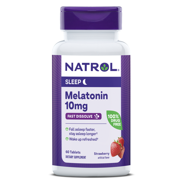 Natrol Melatonin Fast Dissolve Strawberry Tablets - 10mg, 60ct Bottl
