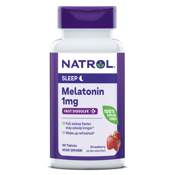 Natrol Melatonin Fast Dissolve Strawberry Tablets - 1mg, 90ct Bottle