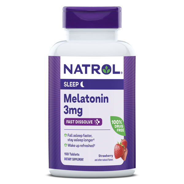Natrol Melatonin Fast Dissolve Strawberry Tablets - 3mg, 150ct Bottle