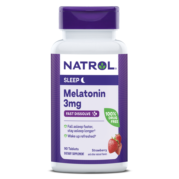 Natrol Melatonin Fast Dissolve Strawberry Tablets - 3mg, 90ct Bottle