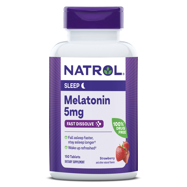 Natrol Melatonin Fast Dissolve Strawberry Tablets - 5mg, 150ct Bottle