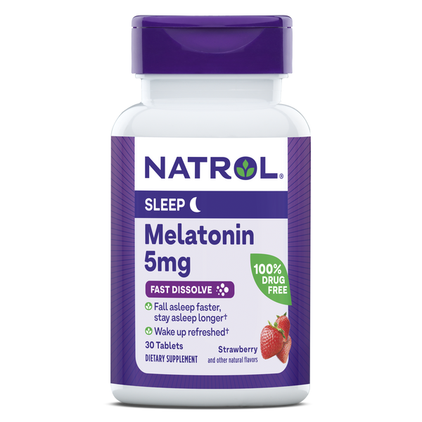 Natrol Melatonin Fast Dissolve Strawberry Tablets - 5mg, 30ct Bottle