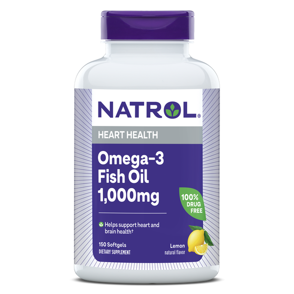 Omega-3 Fish Natrol Oil Lemon Softgels - 1,000mg, 150ct Bottle