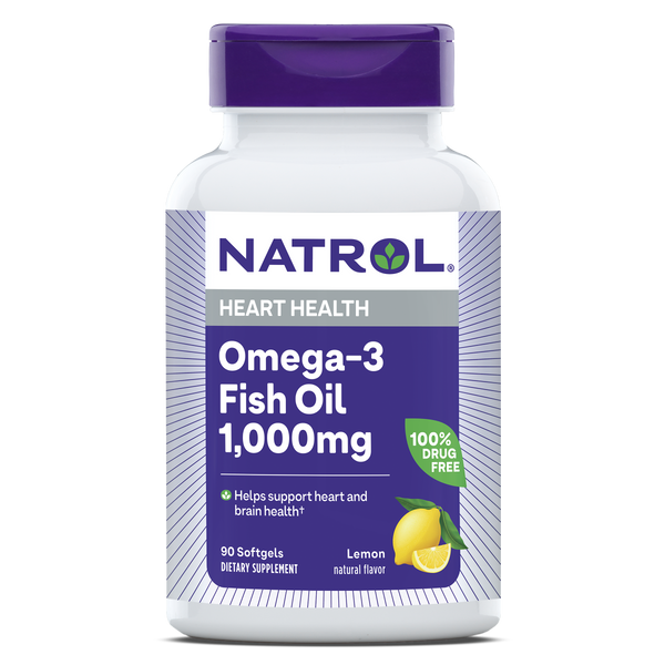 Omega-3 Fish Natrol Oil Lemon Softgels - 1,000mg, 90ct Bottle