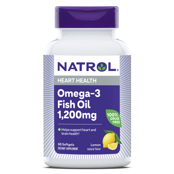 Natrol Omega-3 Fish Oil Lemon Softgels - 1,200mg Bottle