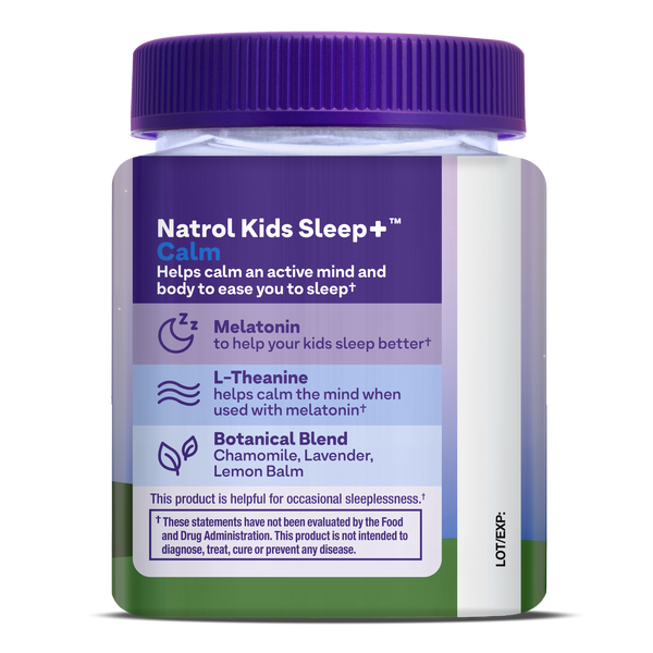 Natrol Kids Sleep+ Calm Strawberry Gummies Bottle Back