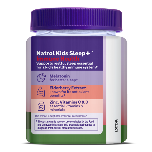 Natrol Kids Sleep+ Immune Health Berry Gummies Bottle Back