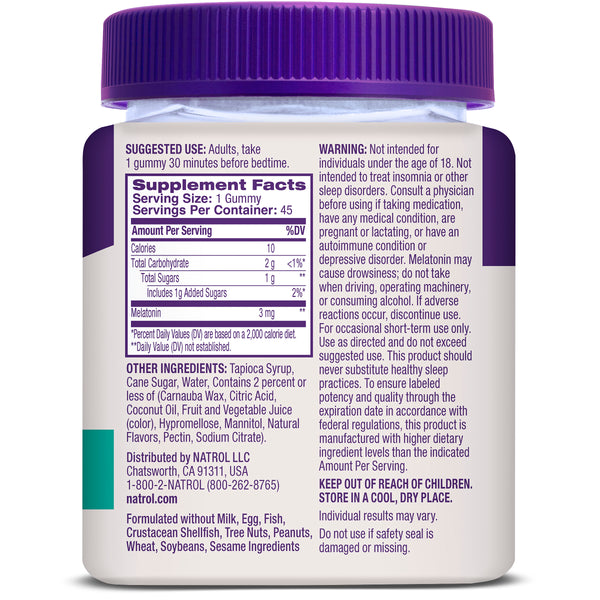 Time Release Melatonin Gummies, 3mg