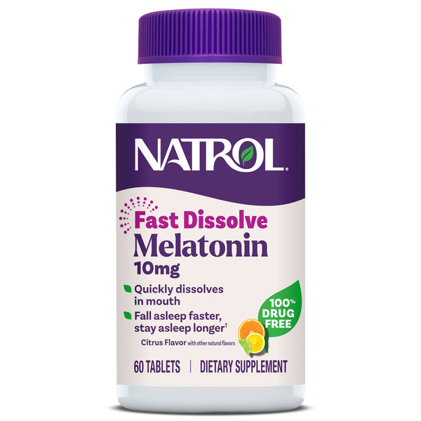 Fast Dissolve Melatonin Tablets, 10mg  (Citrus Flavor)