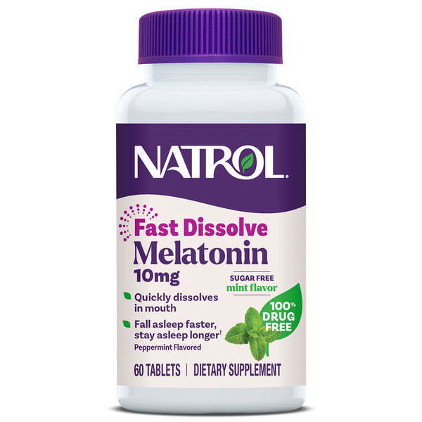 Fast Dissolve Melatonin Tablets, 10mg (Mint Flavor)