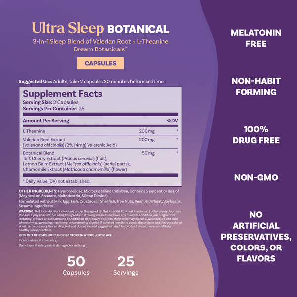 Ultra Sleep Botanical 3-in-1 Capsules, 50ct