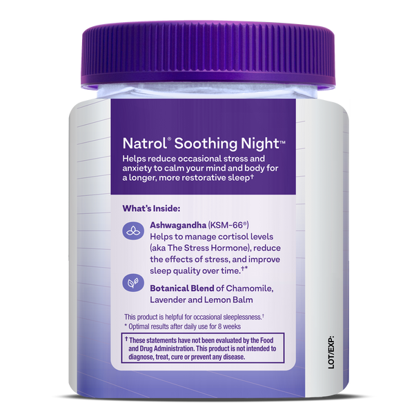 Natrol Soothing Night Gummy, 50ct Bottle Back