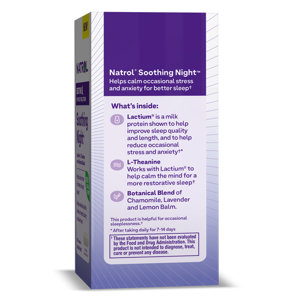Natrol Soothing Night Capsules, 30ct Box Right