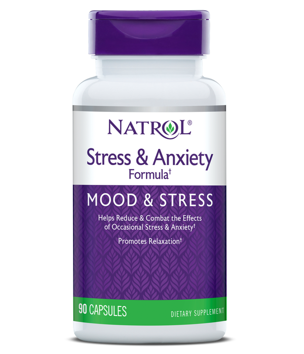 Natrol Stress & Anxiety Formula Capsules Bottle