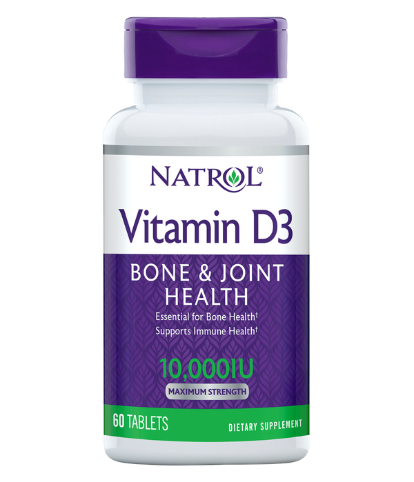 Natrol Vitamin D3 Maximum Strength Bone & Joint Tablets Bottle