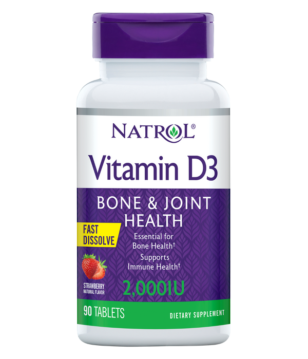 Natrol Vitamin D3 Bone & Joint Fast Dissolve Tablets - 2,000IU Bottle