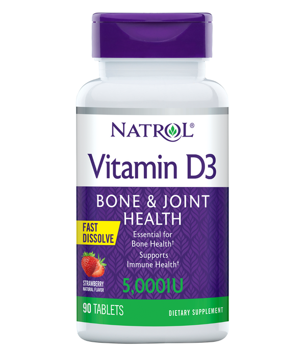 Natrol Vitamin D3 Bone & Joint Fast Dissolve Tablets - 5,000IU Bottle